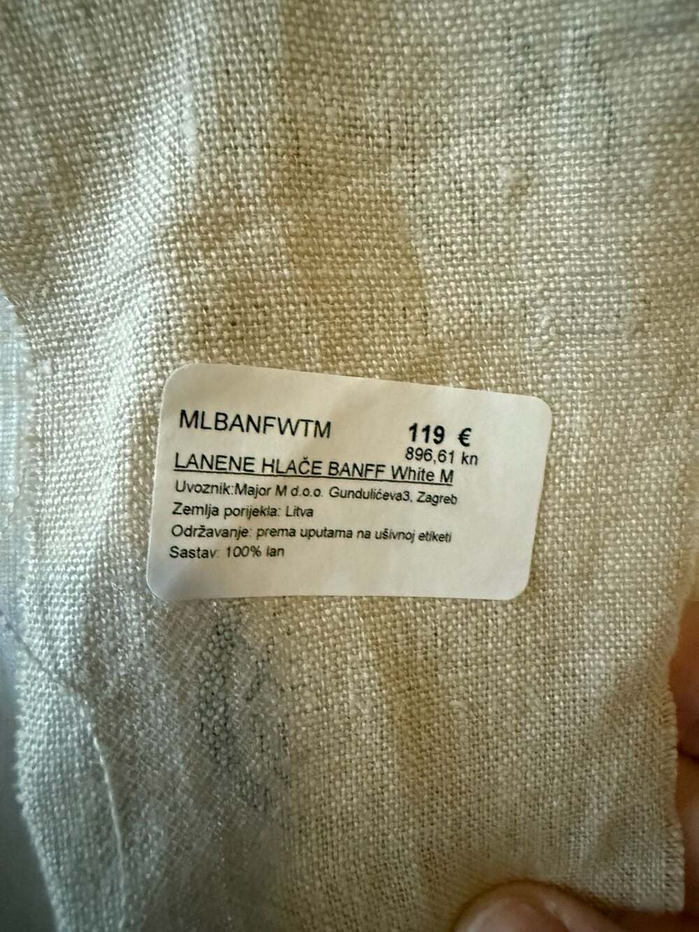 MagicLinen Wide Leg Linen Pants Banff White Medium - Picture 6 of 8